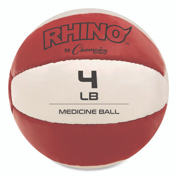 Rhino Leather Medicine Ball, 4 lb, Red/White