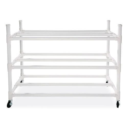 30 Basketball Heavy-Duty Cart, Heavy-Duty Plastic, 176 lb Capacity, 19 x 55 x 45, White