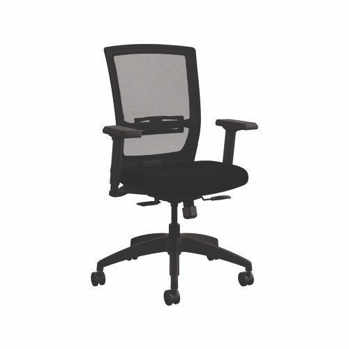 Quip Ergonomic Mesh Back Swivel Task Chair, Supports Up to 300 lb, Black Seat, Carbon Back, Black Base