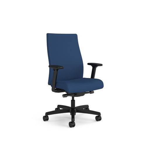 Ignition 2.0 Vinyl Upholstered Mid-Back Task Chair, Adjustable T-Arms, 17 to 21.5 Seat Height, Elysian Seat/Back, Black Base