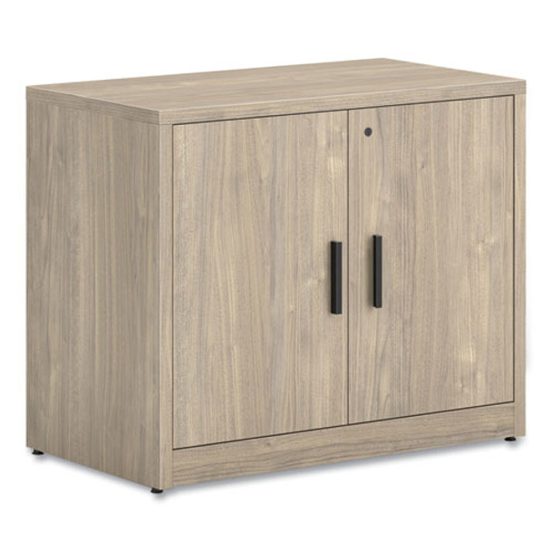 10500 Series Storage Cabinet with Doors, Two Shelves, 36" x 20" x 29.5", Kingswood Walnut