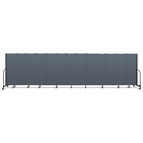 Portable Room Divider, 24 ft 1" x 0.75" x 6 ft, Vinyl/Fiberglass/Steel, Blue