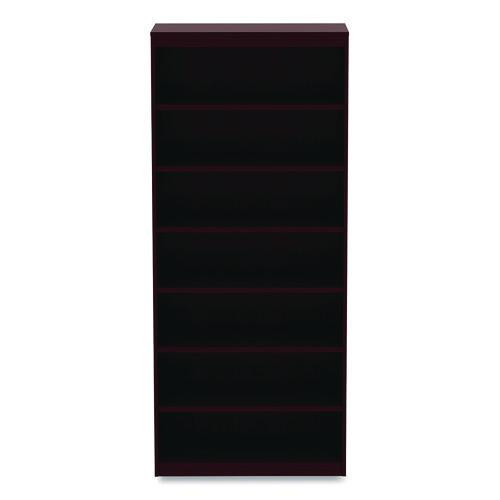 Alera Valencia Series Square Corner Bookcase, Seven-Shelf, 35.63w x 11.81d x 83.86h, Mahogany