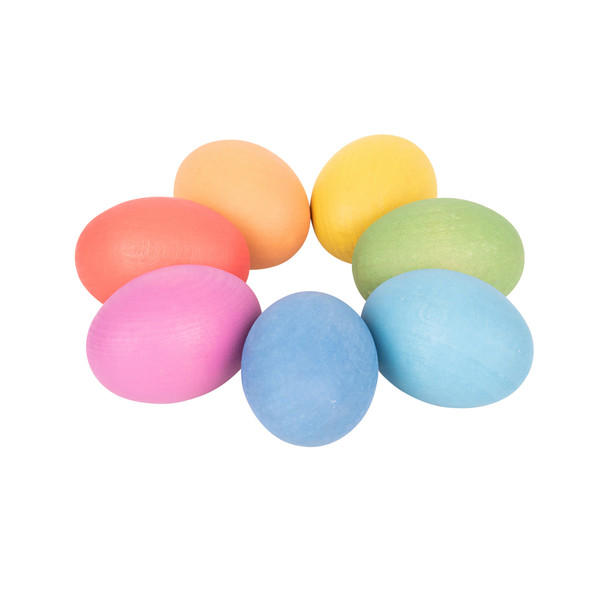 Rainbow Wooden Eggs - Set of 7 Colors Rainbow Wooden Eggs - Set of 7 Colors