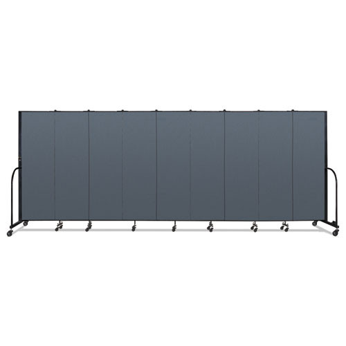Portable Room Divider, 16 ft 9" x 0.75" x 6 ft, Vinyl/Fiberglass/Steel, Blue