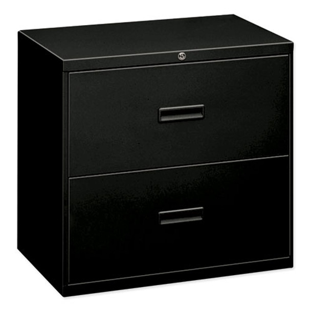 400 Series Lateral File, 2 Legal/Letter-Size File Drawers, Black, 30" x 18" x 28"