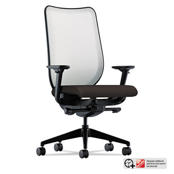 Nucleus Series Work Chair, ilira-Stretch M4 Back, Supports 300 lb, 17" to 21.5" Seat, Espresso Seat, Fog Back, Black Base Nucleus Series Work Chair, ilira-Stretch M4 Back, Supports 300 lb, 17" to 21.5" Seat, Espresso Seat, Fog Back, Black Base