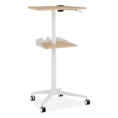 VUM Mobile Workstation, 25.25" x 19.75" x 35.5" to 47.75", Natural/White