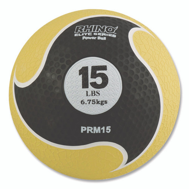Rhino Elite Medicine Ball, 15 lb, Yellow