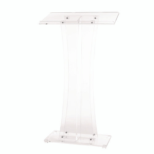 Acrylic Stand-Up Podium Lectern Speaker Stand, 26 x 13 x 47, Clear
