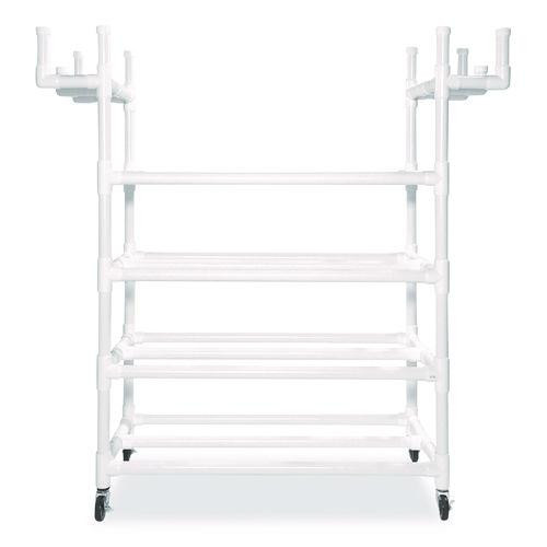 Equipment Cart, Plastic, 176 lb Capacity, 19 x 61 x 62, White