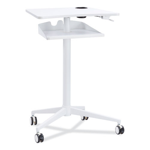 VUM Mobile Workstation, 30.75" x 22.28" x 36.12" to 48.25", White