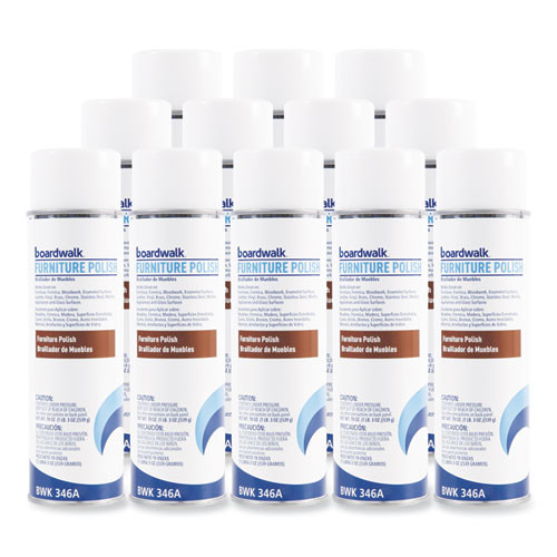 Furniture Polish, Lemon Scent, 19 oz Aerosol Spray, 12/Carton