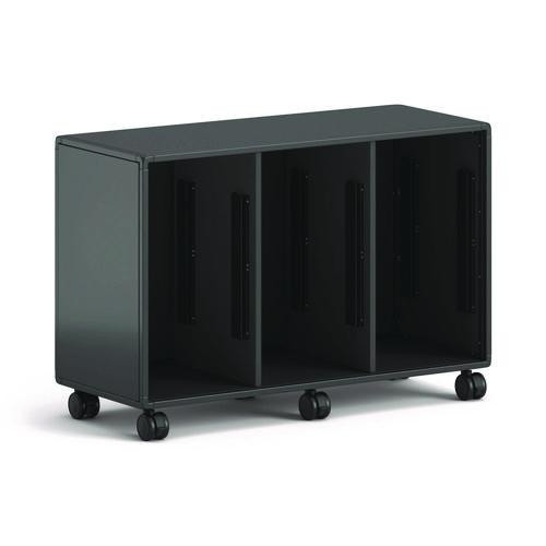 Class-ifi Tote Storage Cabinet, Three-Wide, 46.63" x 18.75" x 31.38", Charcoal Gray