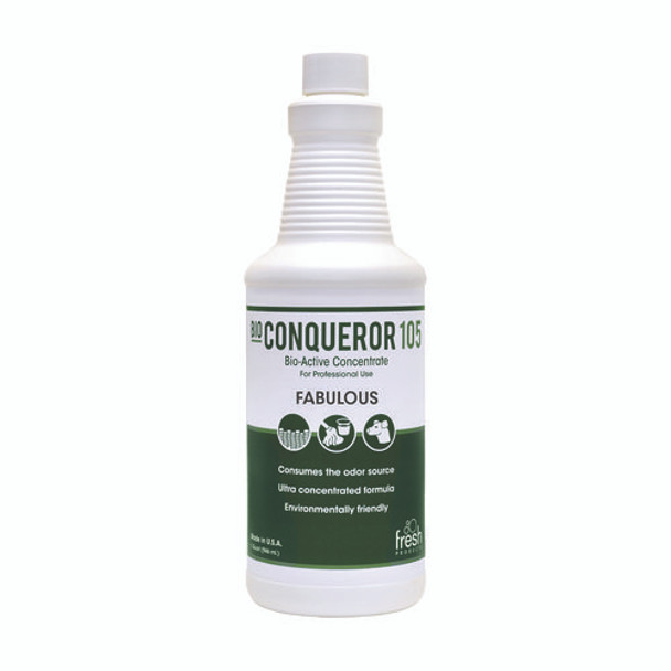 Bio Conqueror 105 Enzymatic Odor Counteractant Concentrate, Fabulous, 32 oz Bottles, 12/Carton