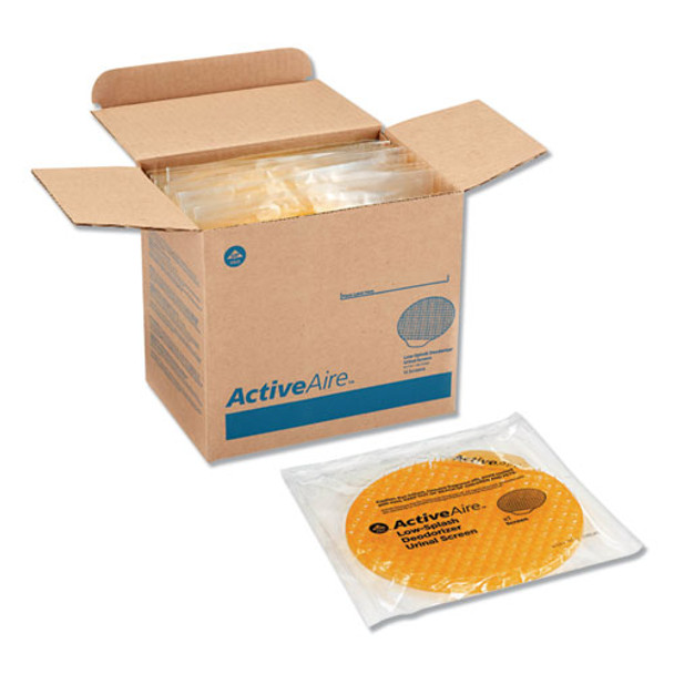 ActiveAire Deodorizer Urinal Screen with Side Tab, Sunscape Mango Scent, Orange, 12/Carton