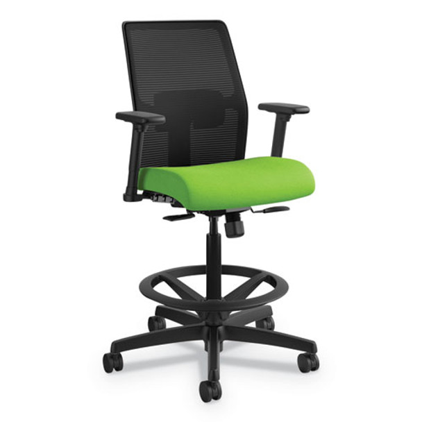 Ignition 2.0 Ilira-Stretch Mesh Back Task Stool, Supports Up to 300 lb, 23" to 32" Seat Height, Apricot Seat, Black Back/Base Ignition 2.0 Ilira-Stretch Mesh Back Task Stool, Supports Up to 300 lb, 23" to 32" Seat Height, Apricot Seat, Black Back/Base