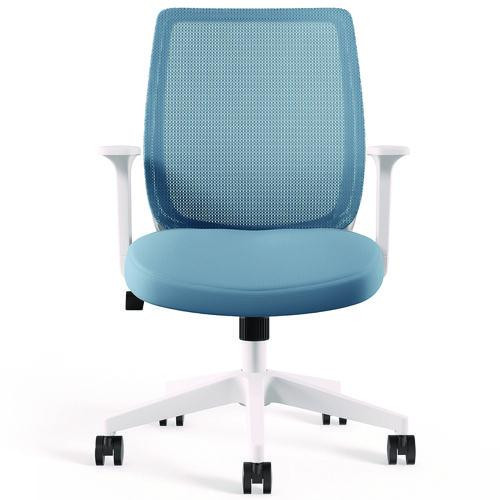 Alera Wessex Ergonomic Fabric Mesh Swivel Task Chair, Up to 275 lb, 17.09 to 20.83 Seat Height, Seafoam Seat/Back, White Base