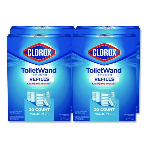 Disinfecting ToiletWand Refills, Blue/White, 4/Carton