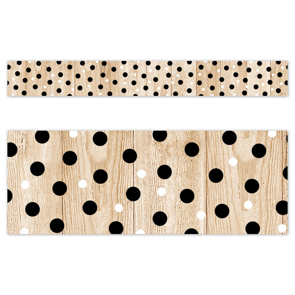 Core Decor Polka Dots on Wood EZ Border, 48 Feet Per Pack, 3 Packs Core Decor Polka Dots on Wood EZ Border, 48 Feet Per Pack, 3 Packs
