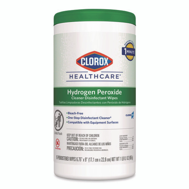 Hydrogen Peroxide Cleaner Disinfectant Wipes, 6.75 x 9, White, 95/Canister Hydrogen Peroxide Cleaner Disinfectant Wipes, 6.75 x 9, White, 95/Canister