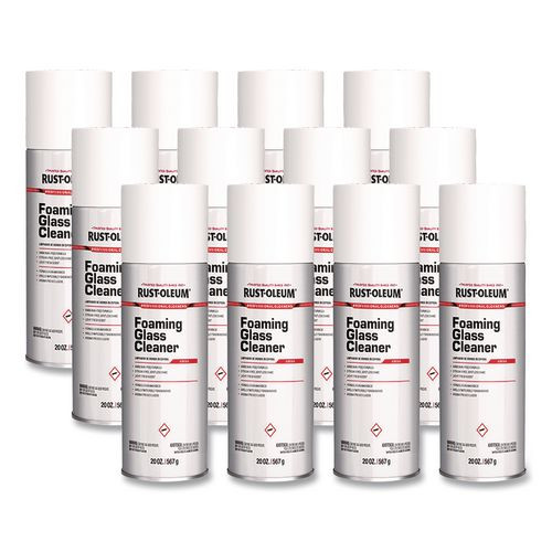 Pro Foaming Glass Cleaner Aerosol, 20 oz Aerosol Spray, 12/Carton