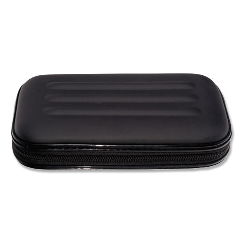 Large Soft-Sided Pencil Case, 8.75" x 5.25" x 2", Black