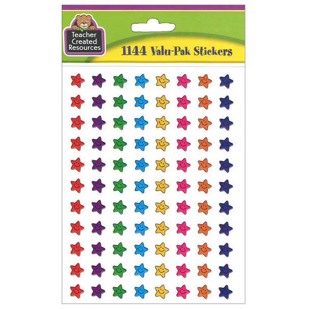 Mini Smiley Stars Valu-Pak Stickers, 1144 Per Pack, 6 Packs
