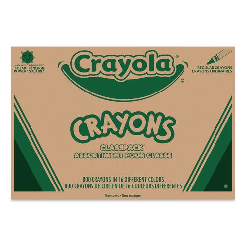 Classpack Regular Crayons, 16 Colors, 800/Box