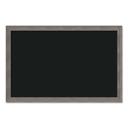 Magnetic Chalkboard with Rustic Frame, 36" x 24" (Actual Size: 35" x 23"), Black Surface, Brown Wood Frame
