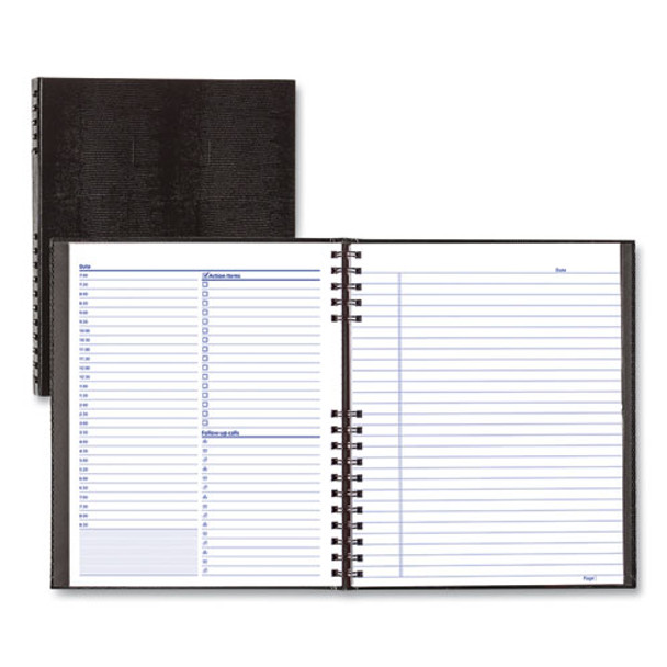 NotePro Undated Daily Planner, 10.75 x 8.5, Black Cover, Undated