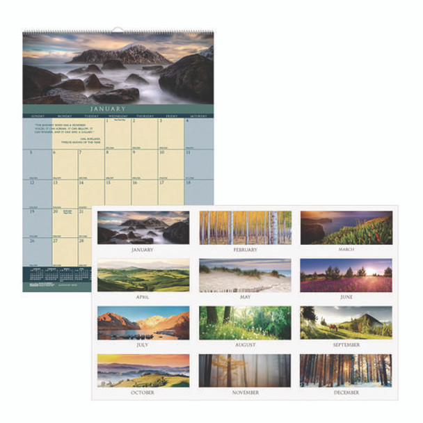 Earthscapes Recycled Monthly Wall Calendar, Color Landscape Photography, 12 x 16.5, White Sheets, 12-Month (Jan-Dec): 2025