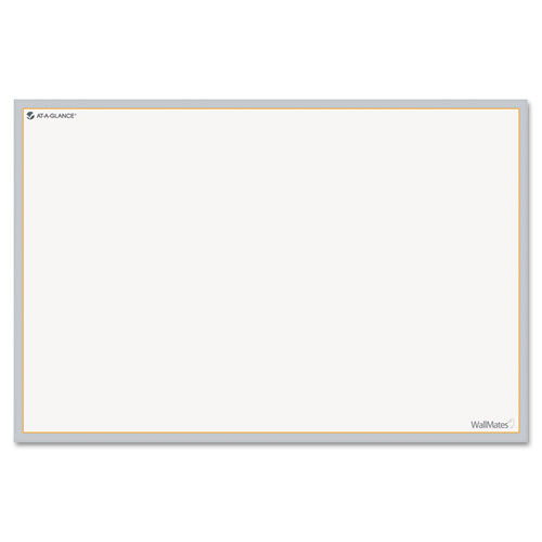 WallMates Self-Adhesive Dry Erase Writing/Planning Surface, 36 x 24, White/Gray/Orange Sheets, Undated