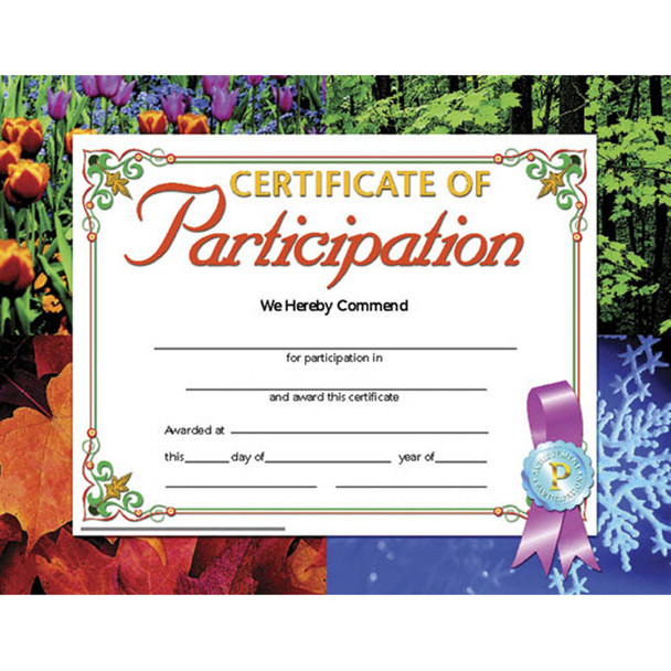 Certificate of Participation, 8.5" x 11", 30 Per Pack, 3 Packs Certificate of Participation, 8.5" x 11", 30 Per Pack, 3 Packs