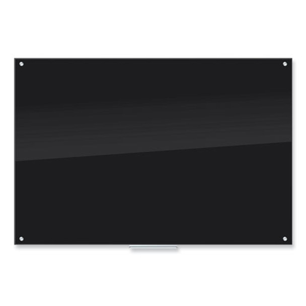 Black Glass Dry Erase Board, 72" x 48" (Actual Size: 70" x 47"), Black Surface