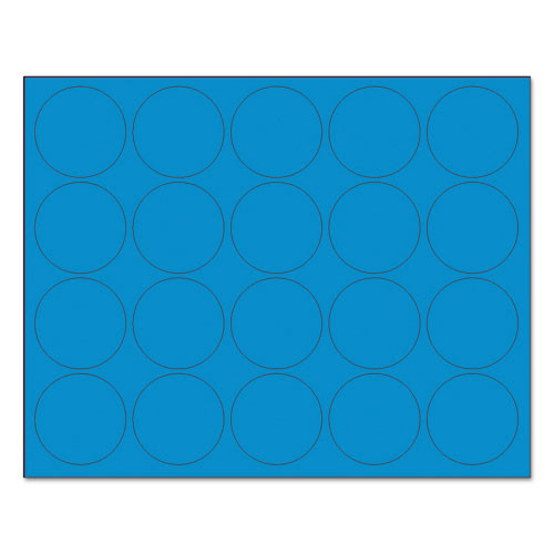 Heavy-Duty Board Magnets, Circles, 0.75" Diameter, Blue, 20/Pack