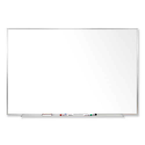 Magnetic Porcelain Whiteboard with Aluminum Frame, 60.5" x 48.5", White Surface, Satin Aluminum Frame