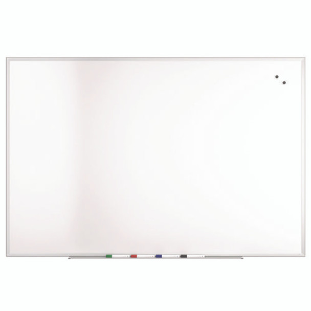 Magnetic Steel Dry Erase Board, 48" x 72", White Surface, Gray/Natural Aluminum Frame