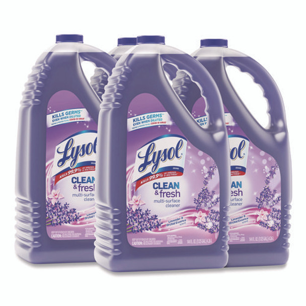 Clean and Fresh Multi-Surface Disinfectant Cleaner, Lavender and Orchid Essence, 144 oz Bottle, 4/Carton Clean and Fresh Multi-Surface Disinfectant Cleaner, Lavender and Orchid Essence, 144 oz Bottle, 4/Carton