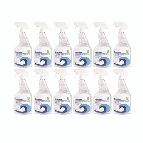 Natural Glass Cleaner, Unscented, 32 oz Trigger Spray Bottle, 12/Carton