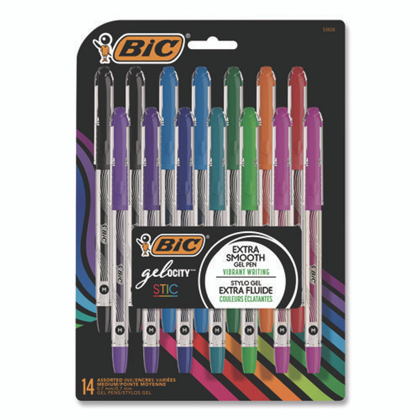 Gel-ocity STIC Gel Pen, Stick, Medium 0.7 mm, Randomly Selected Ink and Barrel Color Assortment, 14/Pack