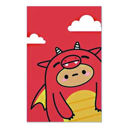 Smoko Tayto Dragon Layflat Notebook, 1-Subject, Medium/College Rule, Orange/Yellow/White Cover, (72) 8 x 5 Sheets