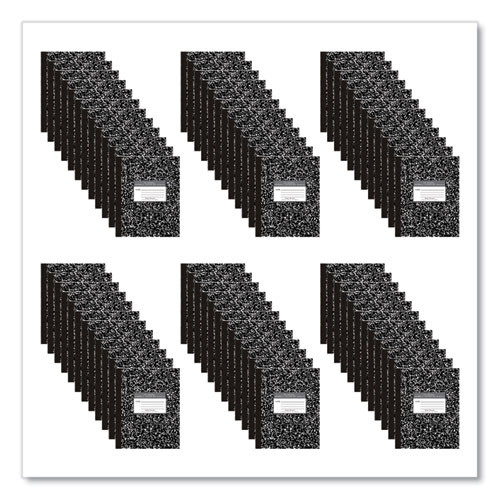 Flexible Cover Marble Composition Notebook, Wide/Legal Rule, Black Marble Cover, (60) 10 x 8 Sheets, 72/Carton