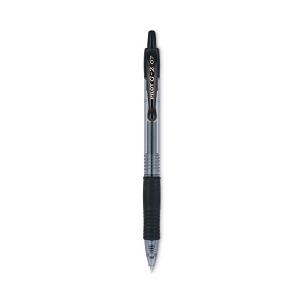 G2 Premium Gel Pen, Retractable, Fine 0.7 mm, Black Ink, Smoke/Black Barrel, Dozen