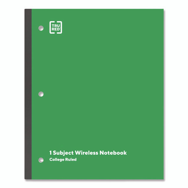 Wireless One-Subject Notebook, Medium/College Rule, Green Cover, (80) 11 x 8.5 Sheets