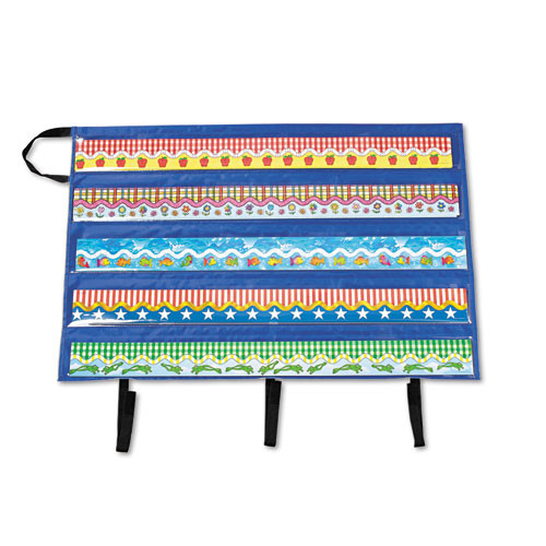 Border Storage Pocket Chart, 41" x 24.5", Blue/Clear