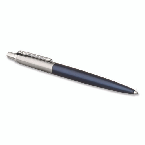 Jotter Ballpoint Pen, Retractable, Medium 1 mm, Blue Ink, Royal Blue/Chrome Barrel