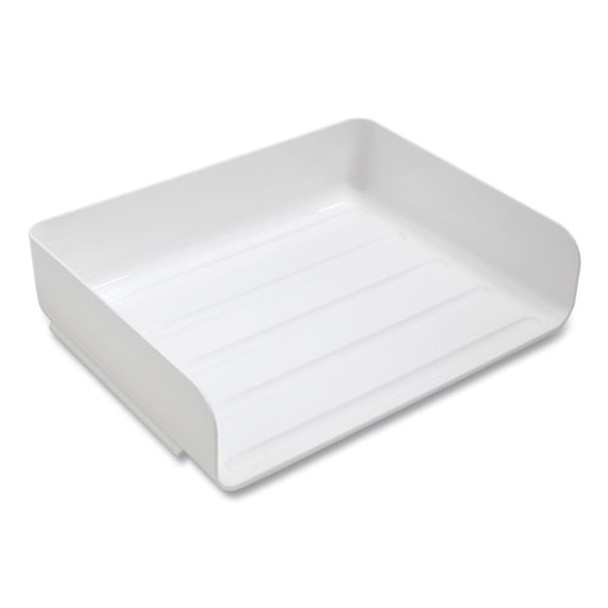 Side-Load Stackable Plastic Document Tray, 1 Section, Letter-Size, 12.63 x 9.72 x 3.01, White, 2/Pack Side-Load Stackable Plastic Document Tray, 1 Section, Letter-Size, 12.63 x 9.72 x 3.01, White, 2/Pack