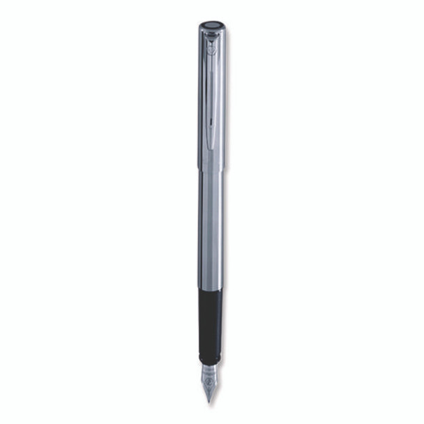 Allure Fountain Pen, Fine Point , Blue Ink, Silver/Black Barrel