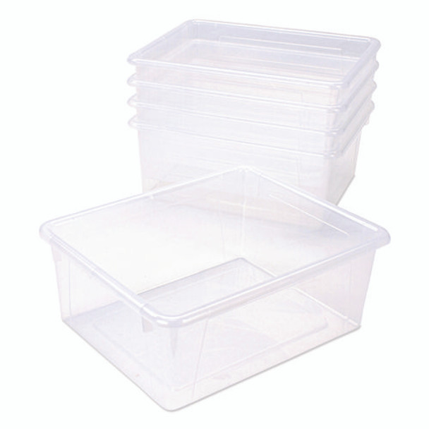 Storage Tray, Deep, 2 gal, 10.65" x 10.65" x 5.2", Clear, 5/Pack